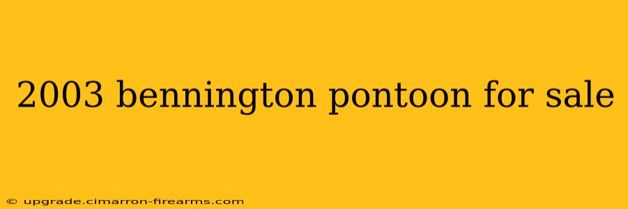 2003 bennington pontoon for sale