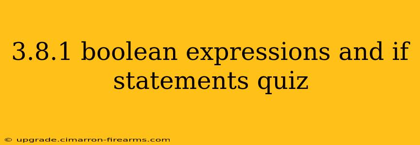 3.8.1 boolean expressions and if statements quiz