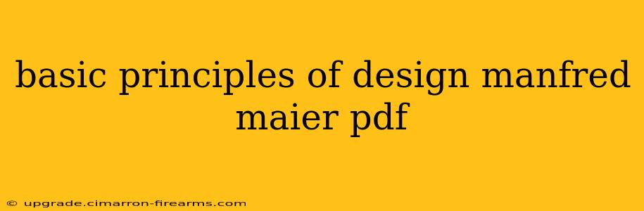 basic principles of design manfred maier pdf