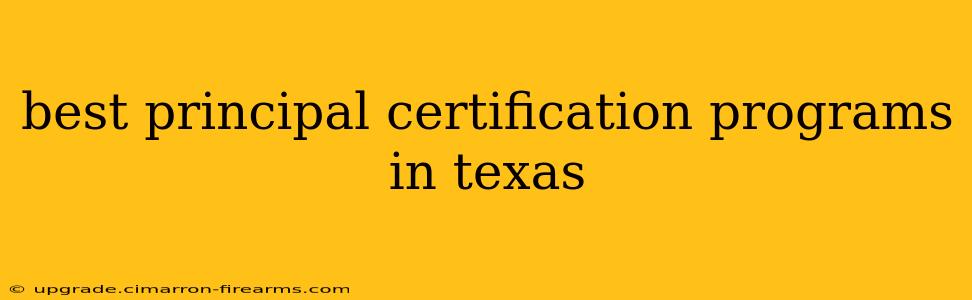 best principal certification programs in texas