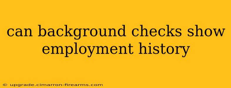 can background checks show employment history