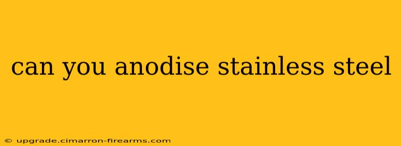 can you anodise stainless steel