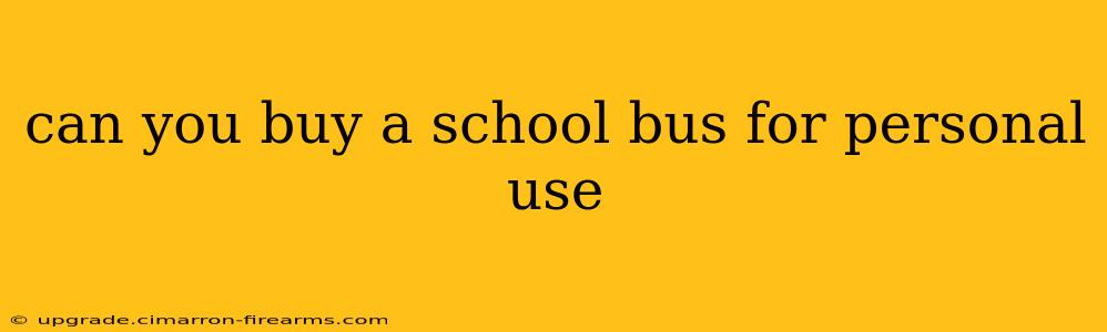 can you buy a school bus for personal use