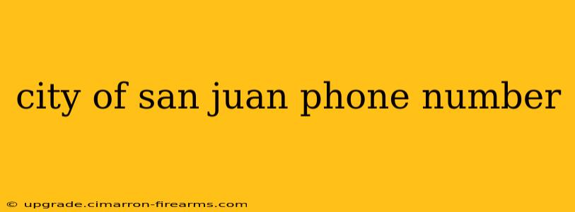 city of san juan phone number