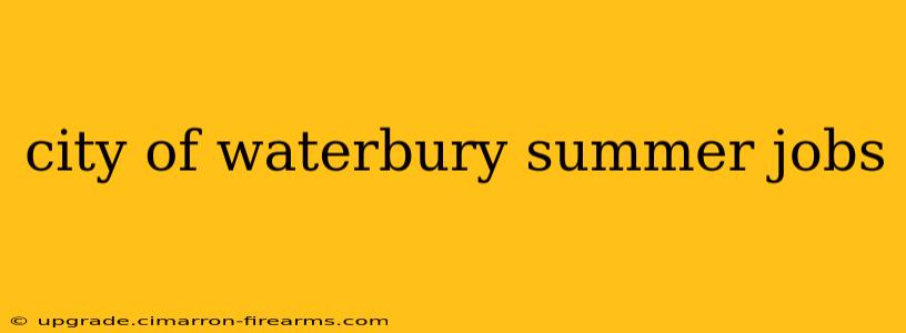 city of waterbury summer jobs