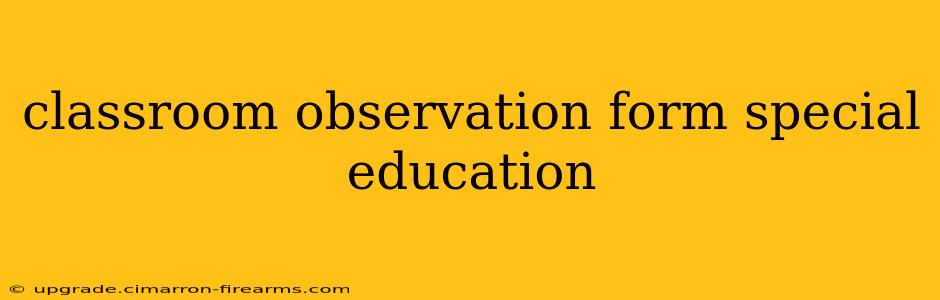 classroom observation form special education