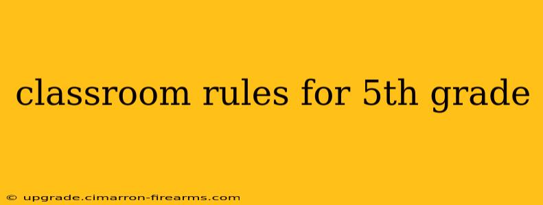 classroom rules for 5th grade