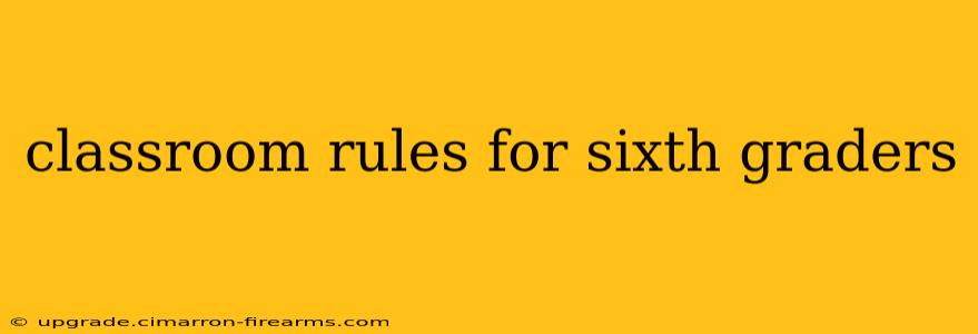 classroom rules for sixth graders