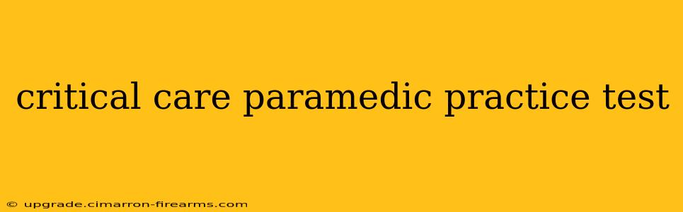 critical care paramedic practice test