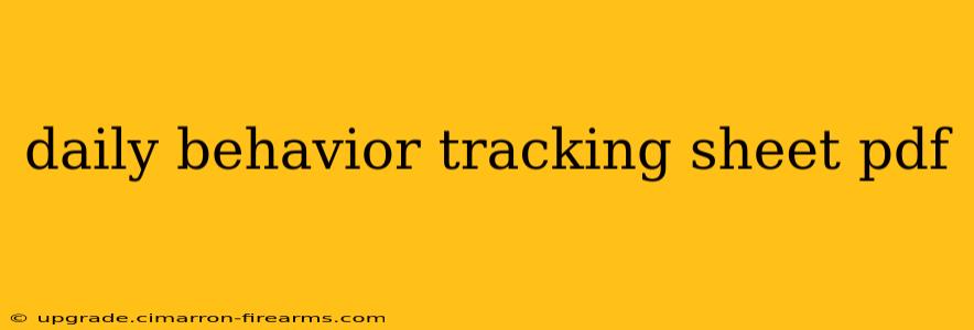 daily behavior tracking sheet pdf