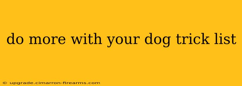 do more with your dog trick list