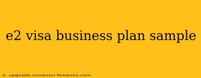 e2 visa business plan sample