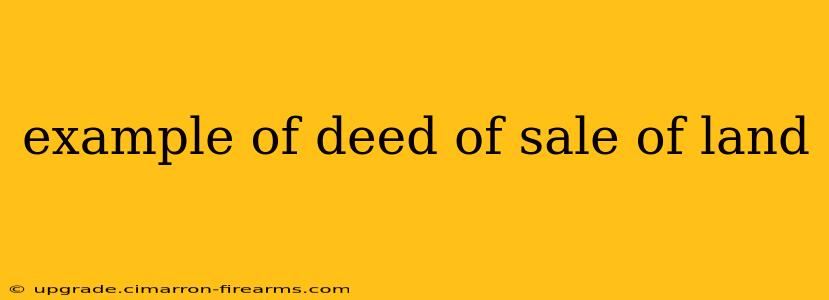 example of deed of sale of land