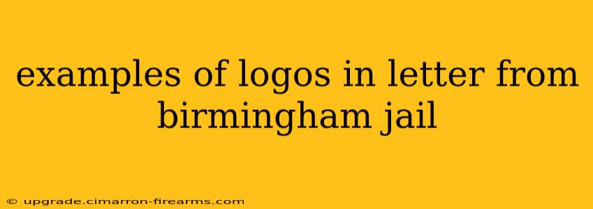 examples of logos in letter from birmingham jail