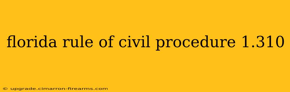 florida rule of civil procedure 1.310