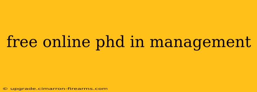 free online phd in management