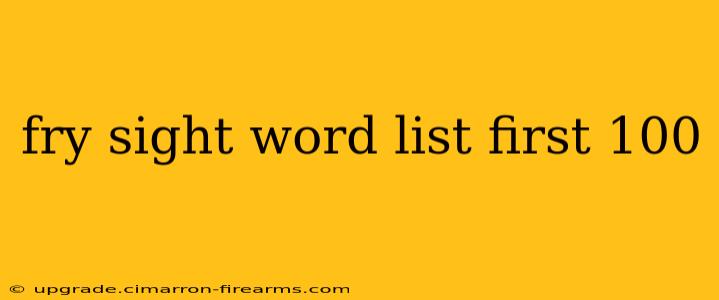 fry sight word list first 100