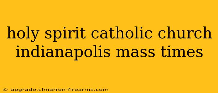 holy spirit catholic church indianapolis mass times