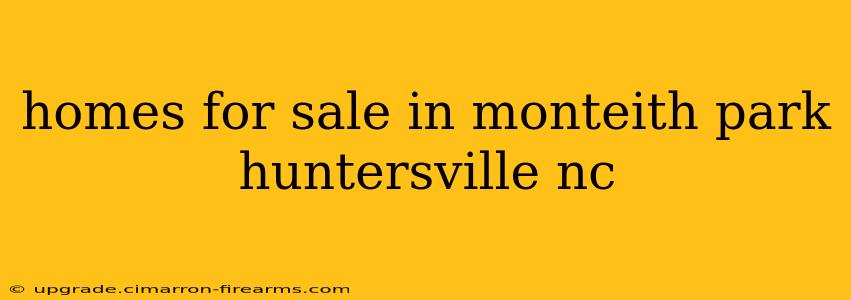 homes for sale in monteith park huntersville nc