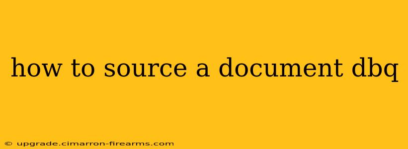 how to source a document dbq