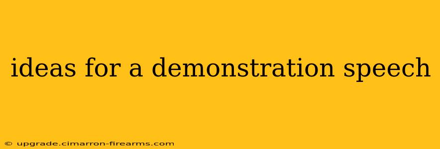 ideas for a demonstration speech