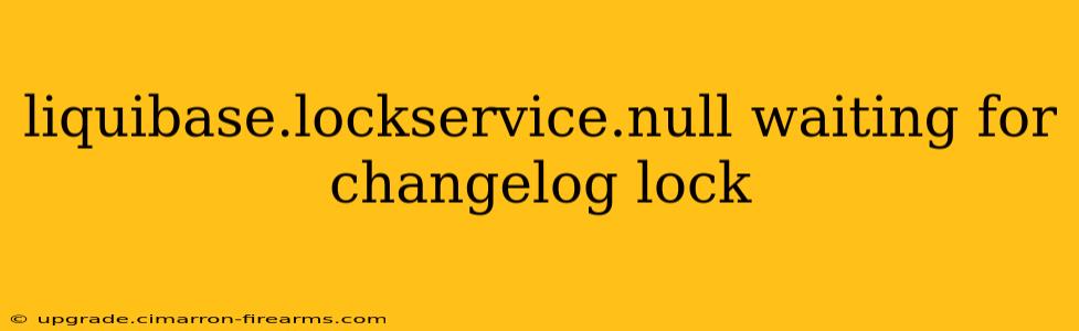 liquibase.lockservice.null waiting for changelog lock