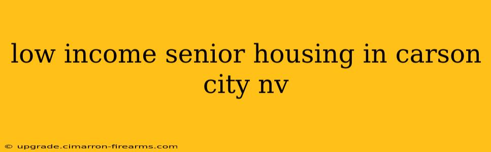 low income senior housing in carson city nv