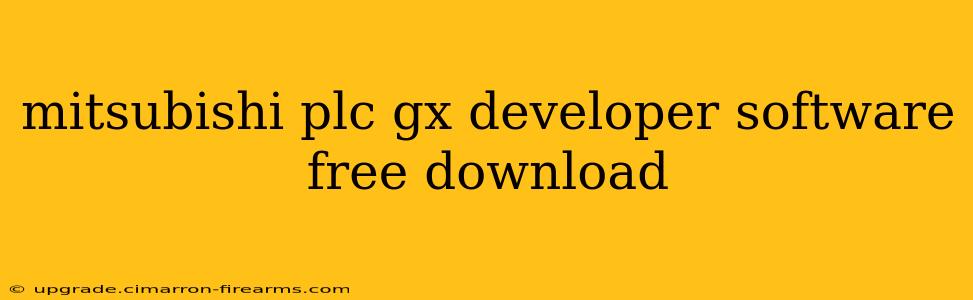 mitsubishi plc gx developer software free download