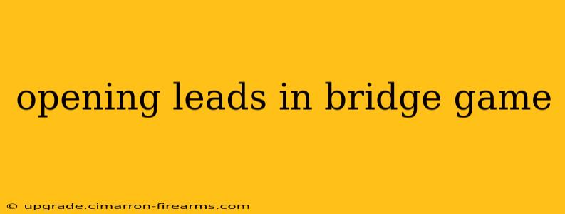 opening leads in bridge game