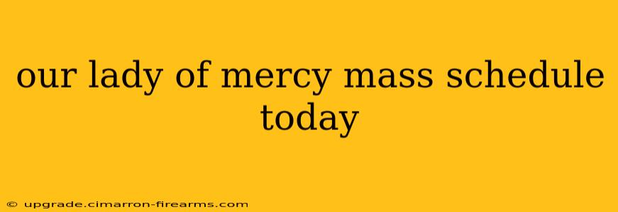 our lady of mercy mass schedule today