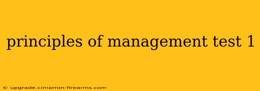 principles of management test 1