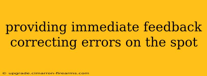 providing immediate feedback correcting errors on the spot