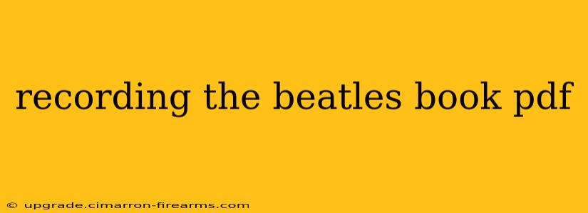 recording the beatles book pdf