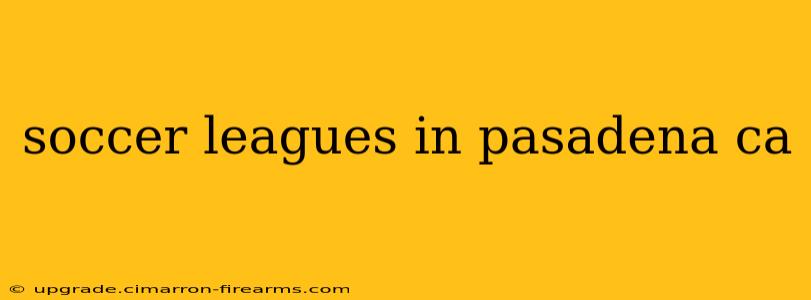 soccer leagues in pasadena ca