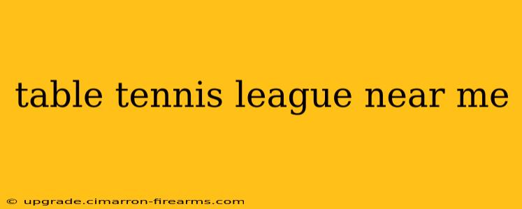 table tennis league near me