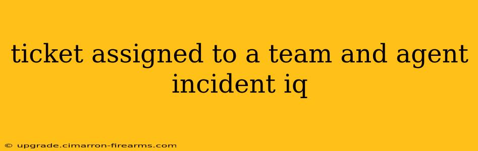 ticket assigned to a team and agent incident iq