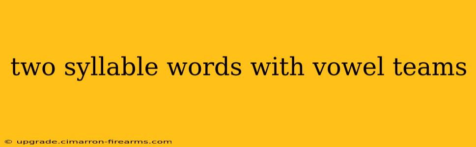 two syllable words with vowel teams