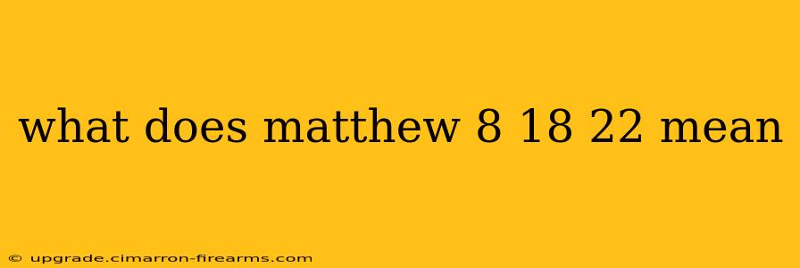 what does matthew 8 18 22 mean