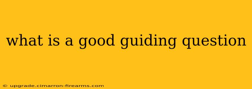 what is a good guiding question