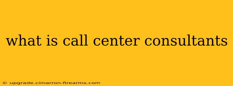 what is call center consultants