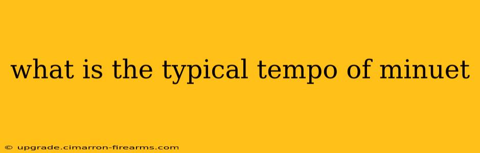 what is the typical tempo of minuet