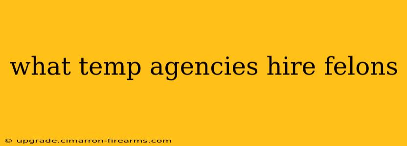 what temp agencies hire felons