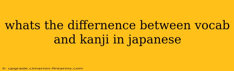 whats the differnence between vocab and kanji in japanese